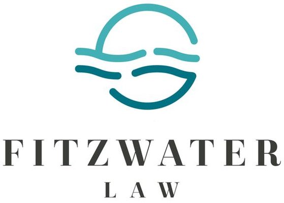Logo for Fitzwater Law in aqua